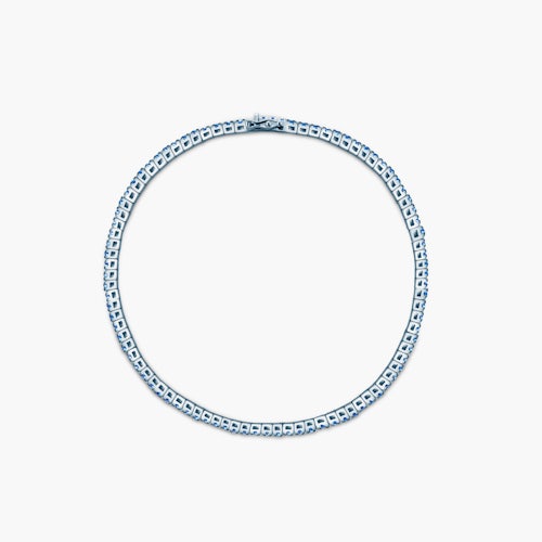 Bransoletka tenisowa Luminy 2,3mm: białe złoto, niebieskie szafiry